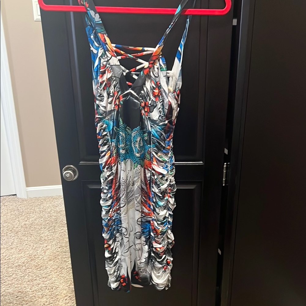 Colorful Ruched Dress
